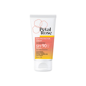کرم ضد آفتاب بدون رنگ SPF90 پوست چرب پتال رز