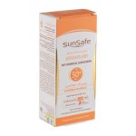 فلوئید ضد آفتاب بی رنگ سان سیف با SPF50 مناسب پوست حساس حجم 50 گرم sunsafe physical sunblock fluid spf50