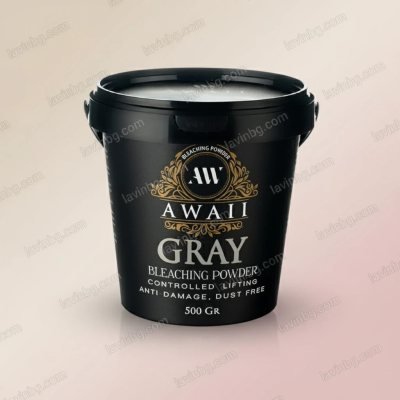 پودر دکلره آوائی گری AWAI Gray وزن 500 گرم، مناسب روشن‌سازی مو با کنترل بالا و بدون گرد و غبار