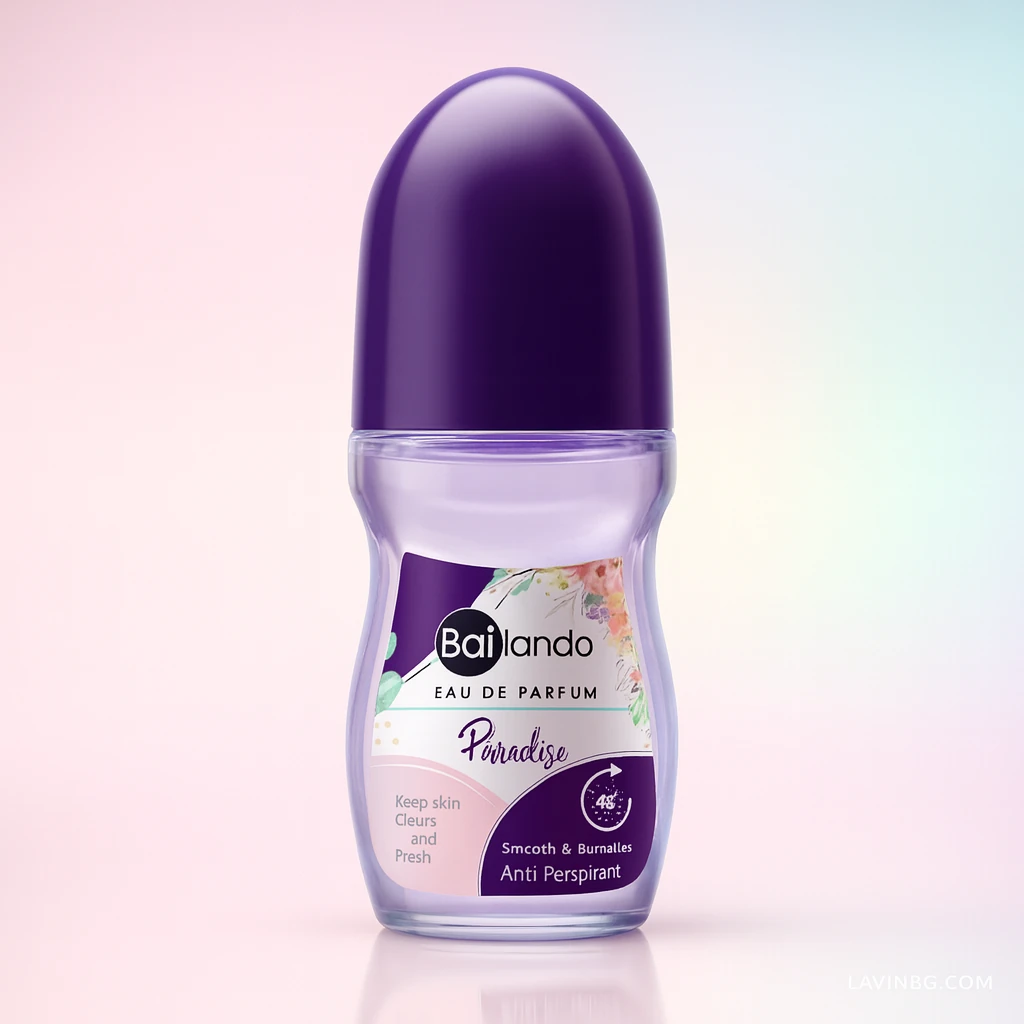مام دئودورانت بایلندو پارادایس ۵۰ میل – Bailando Paradise 50ml مام دئودورانت بایلندو مدل پارادایس ۵۰ میلیلیتر با پسزمینه پاستلی و واترمارک LAVINBG