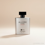 عکس عطر مردانه بایلندو Allore Homme Sport با پس‌زمینه پاستلی و واترمارک LAVINBG.COM