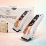ماشین اصلاح شارژی روناس RO-5511 به همراه جعبه اصلی با بک گراند پاستیلی کرم و واترمارک lavinbg.com