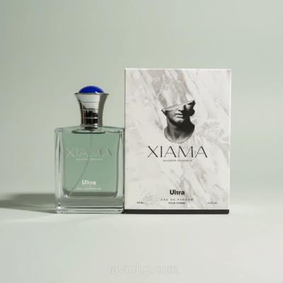 پرفیوم مردانه اولترا ویرچوآل Xiama رایحه Salvador با بک گراند پاستیلی و واترمارک lavinbg.com
