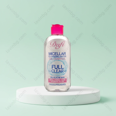 میسلار واتر صورت دافی مدل Oil Control Full Clear حجم 200 میلی لیتر مناسب پوست چرب و آکنه دار پاک کننده آرایش و کنترل چربی